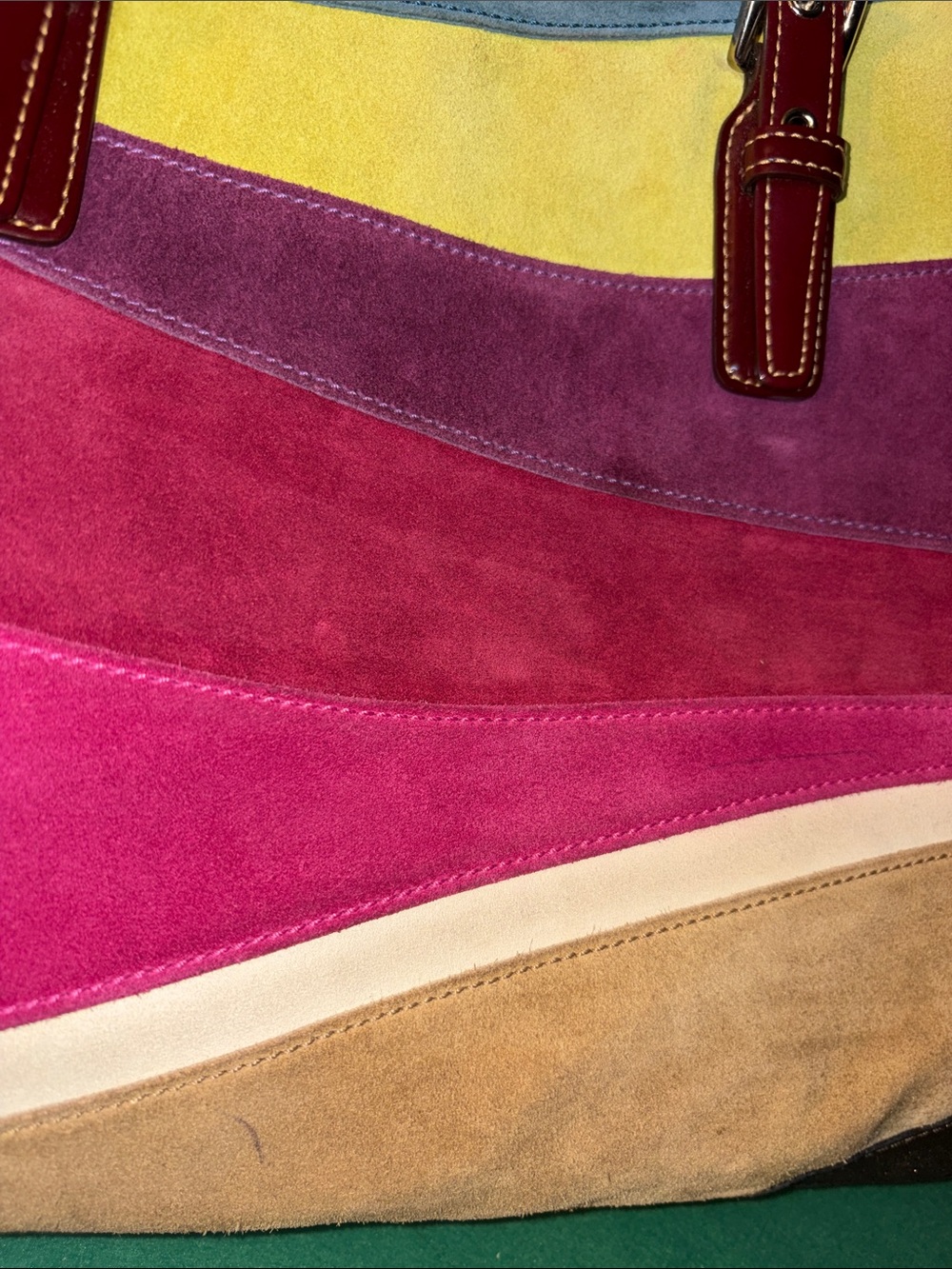 Coach Limited Edition Suede Large Wave Multicolor Gallery Tote. Great Condition - Picture 4 of 14